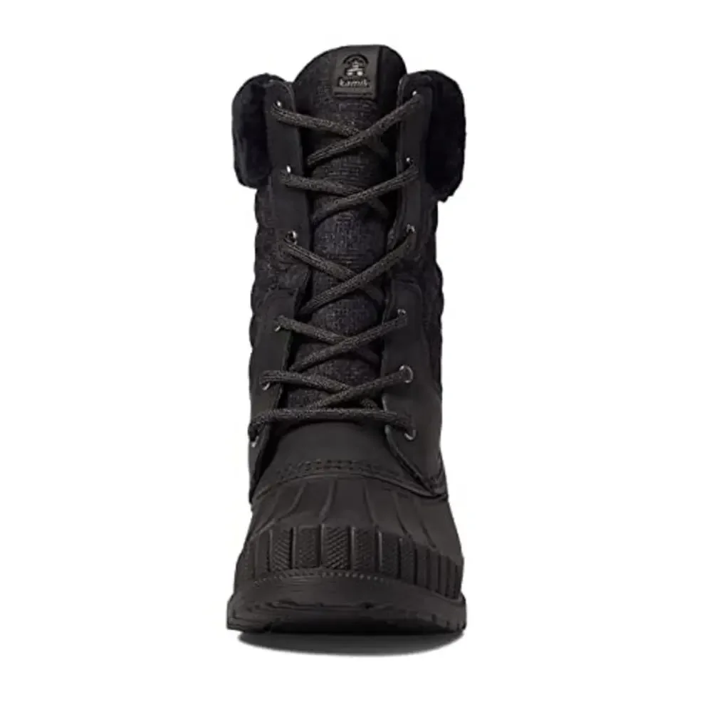 Kamik Womens Sienna Cuff 2 Winter Boots US 9 EU 40 Black Leather Fur NIB